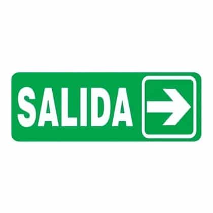 Señalética salida cartel